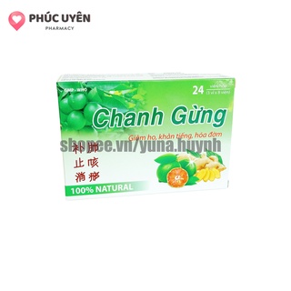 Kẹo ngậm CHANH GỪNG giảm ho, khan tiếng, ho có đờm - HỘP 24 viên