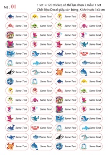 Sticker mẫu mới cho bé