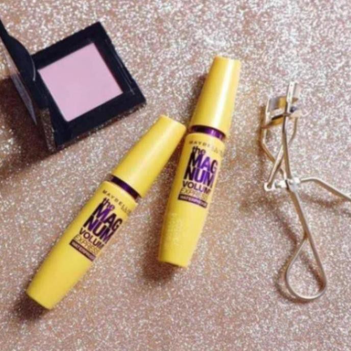 Mascara maybelline vàng the magnum volum express waterproof - chuốt mi không lem không trôi 10ml