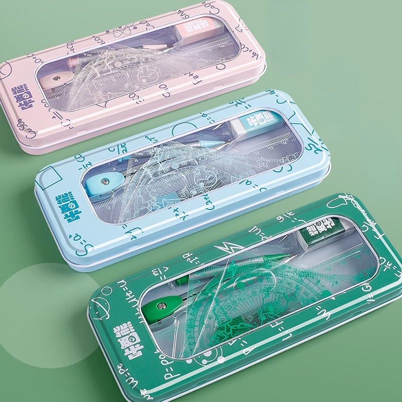 Bộ Dụng Cụ Compa Và Thước Kẻ Hình Tam Giác Cho Học Sinh