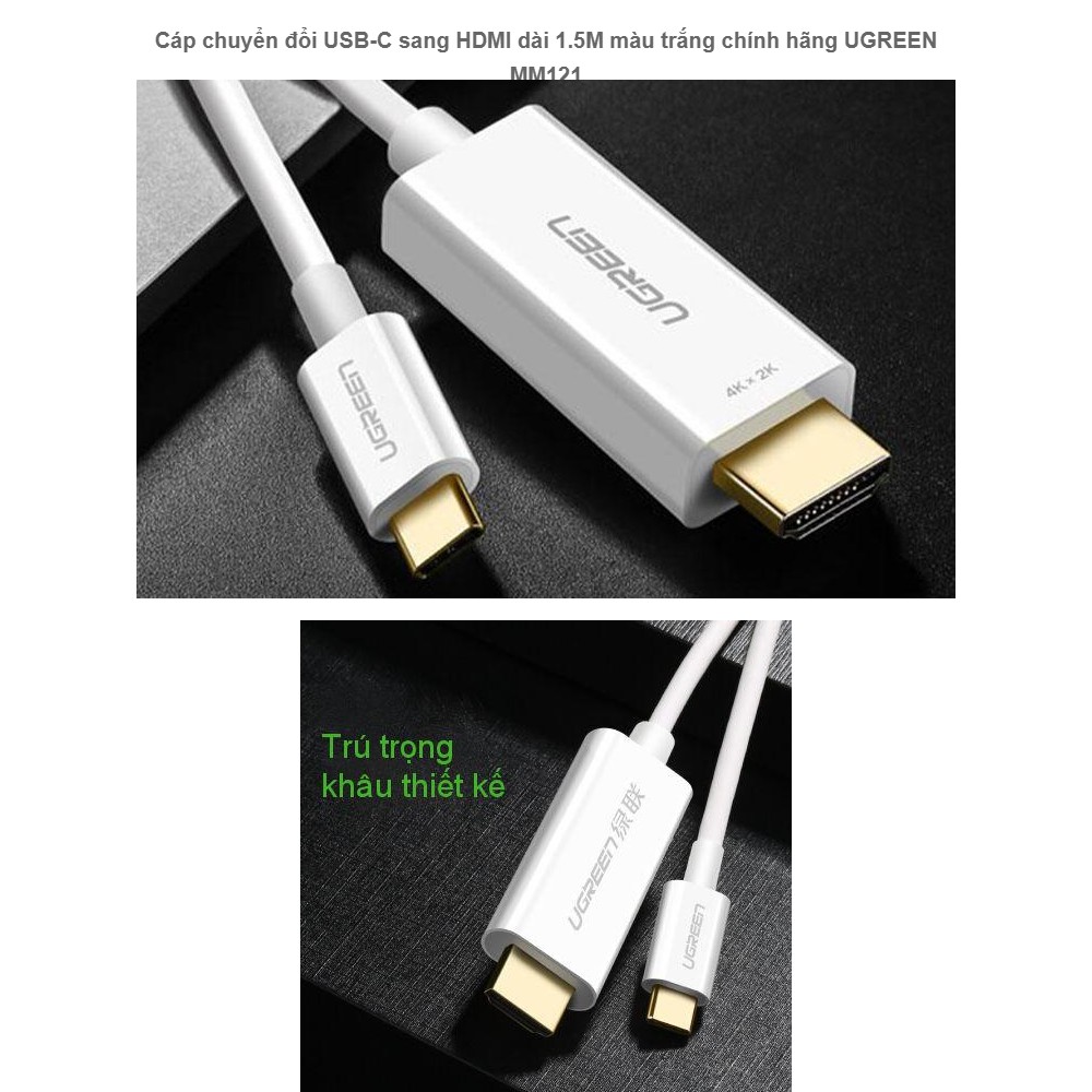 Cáp chuyển đổi USB-C sang HDMI UGREEN MM121 - Hàng chính hãng