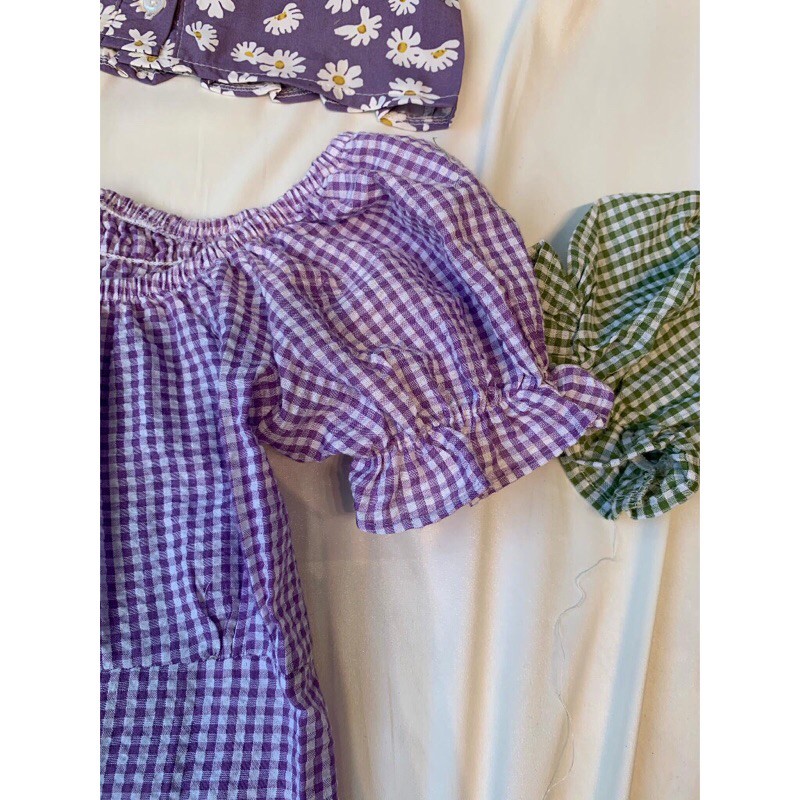 [Tớ có ảnh thật nè] 🥰Áo croptop kẻ/hoa bo chun🥰 | BigBuy360 - bigbuy360.vn