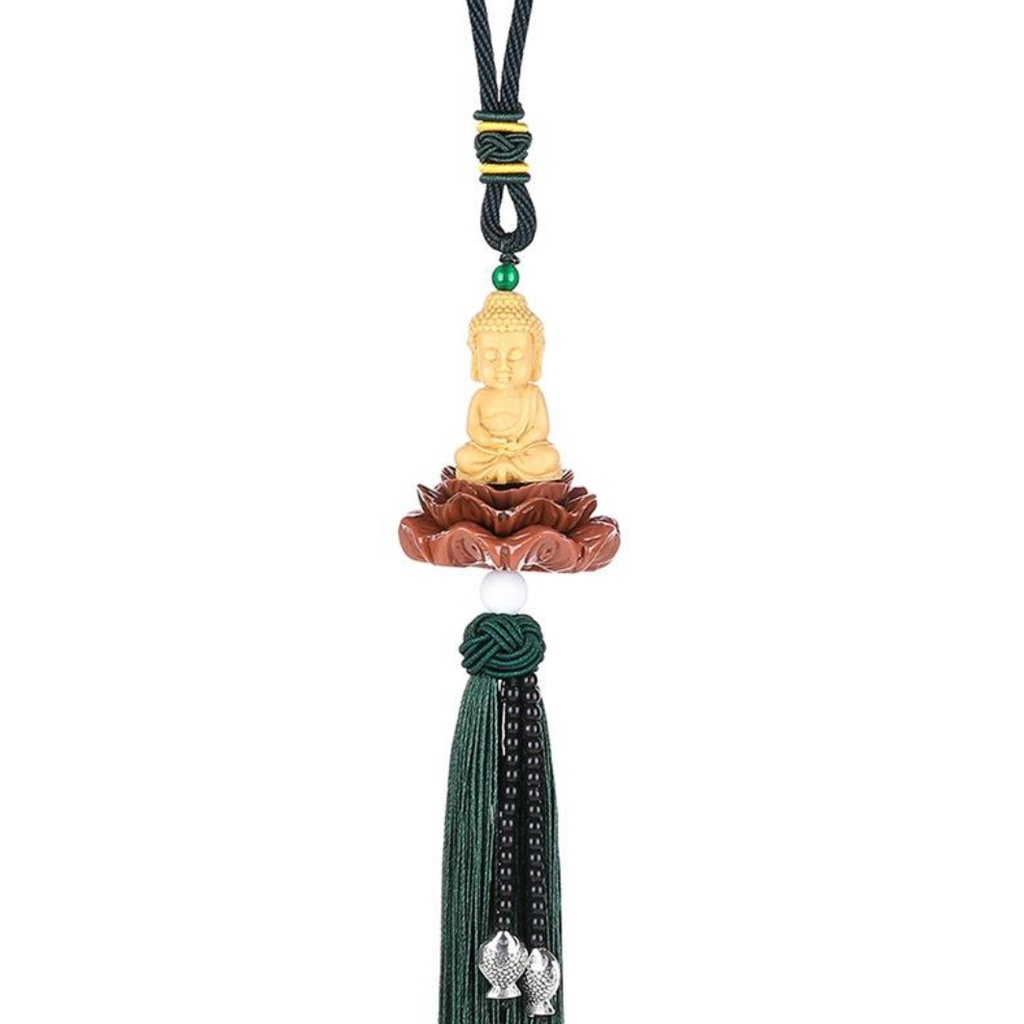 Dây Treo Xe Ô Tô Tượng Phật Bà Quan Âm Ngồi Đài Sen - Khánh Treo Xe Ô Tô Trang Trí Ô Tô, Xe Hơi