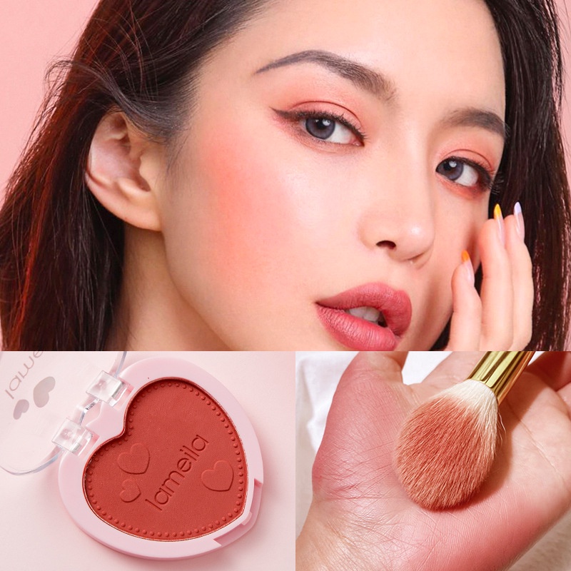 Phấn má Lameila đơn sắc hình trái tim, phấn má hồng nội địa trung F15 - Sammi beauty