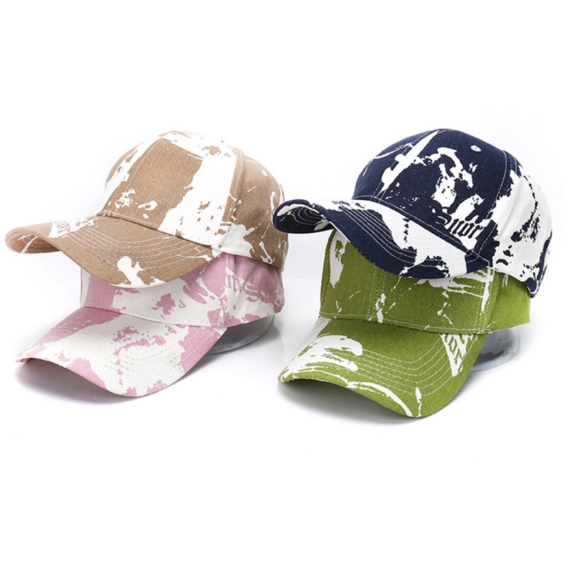 Mũ Lưỡi Trai Nhuộm Màu In Chữ Graffiti Phong Cách Hàn Quốc Thời Trang Mùa Hè Cho Nam Và Nữ