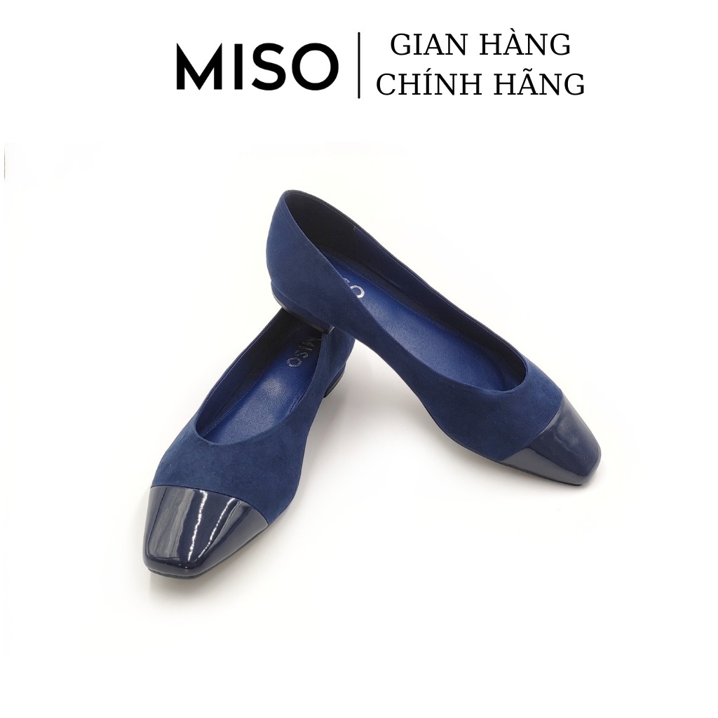 Giày búp bê nữ basic mũi vuông trendy phối màu mới lạ độc đáo gót cao 2cm đi làm đi chơi MISO M011