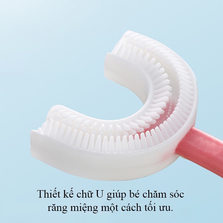 Combo 3 chi tiết bàn chải đánh răng chữ u Silicon thông minh, kem đánh răng và cốc cho bé từ 2 đến 12 tuổi Nevaki NK03