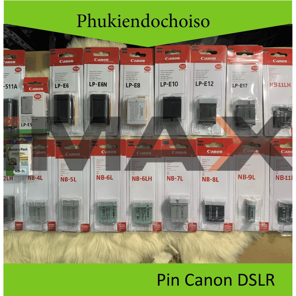 Pin máy ảnh Canon LP-E5/E6/E8/E10/E12/E17/NB-13L/BP-511A