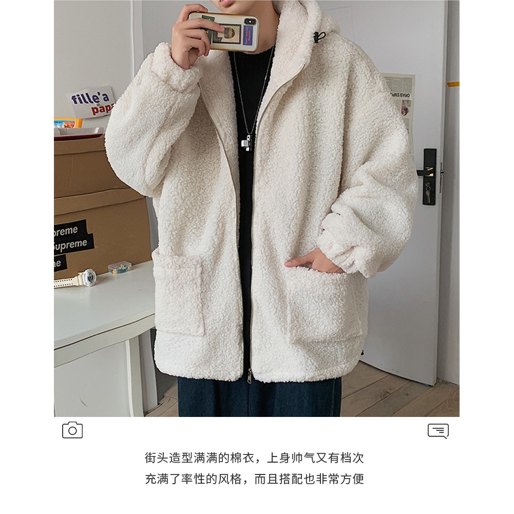 [Mã SKAMSALE06 giảm 10% TỐI ĐA 100K đơn 150K] Áo Khoác Len Lông Cừu Dày Dặn Thời Trang Mùa Đông Cho Nam Giới | BigBuy360 - bigbuy360.vn