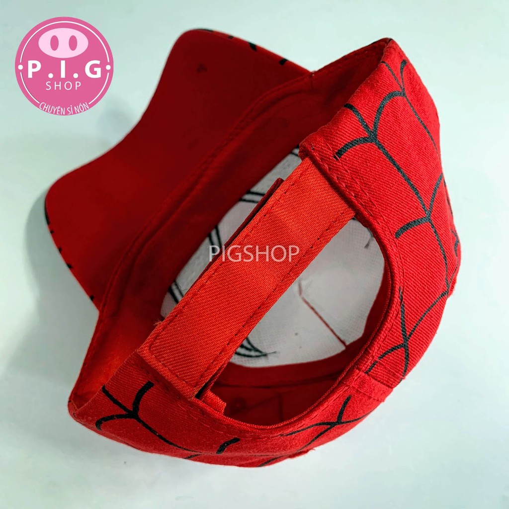 Nón kết Spiderman full đỏ cho bé trai 2-6 tuổi