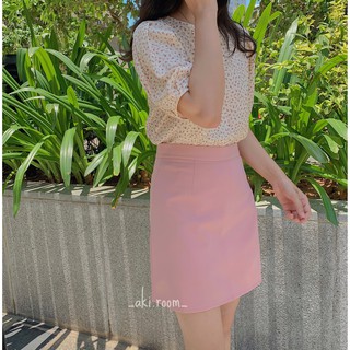 Áo hoa nhí cổ tròn tay phồng