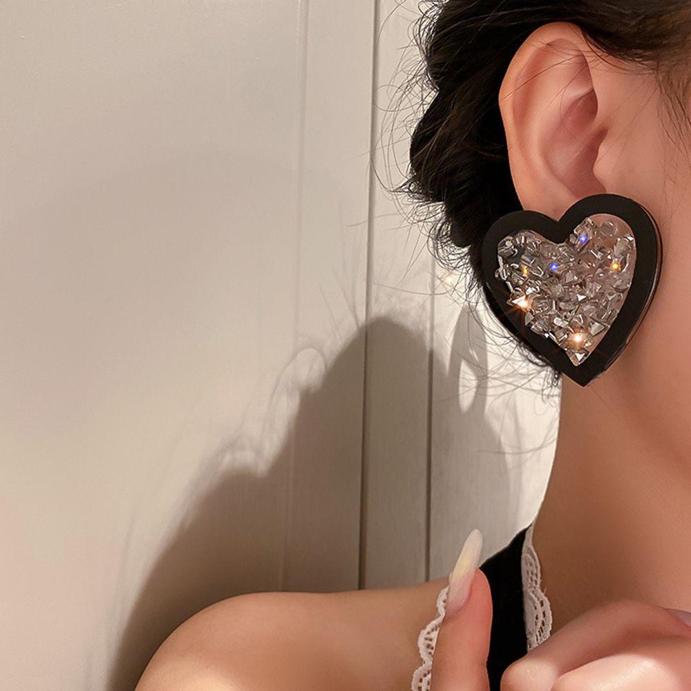 Khuyên Tai Dạng Hạt Trong Suốt Sang Trọng Cho Nữ|Khuyên Tai Acrylic Phong Cách Hàn Quốc