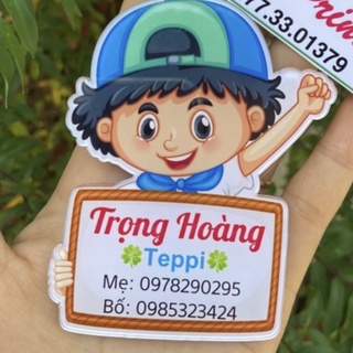 Móc khoá balo in tên cho bé đi học