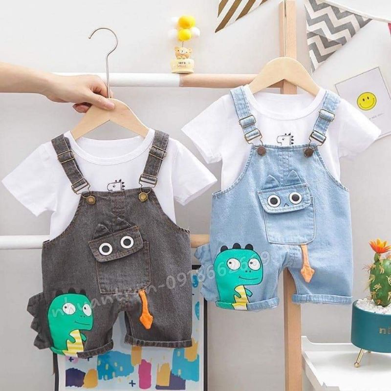 Sét yếm bò kèm áo dễ thương cho bé trai