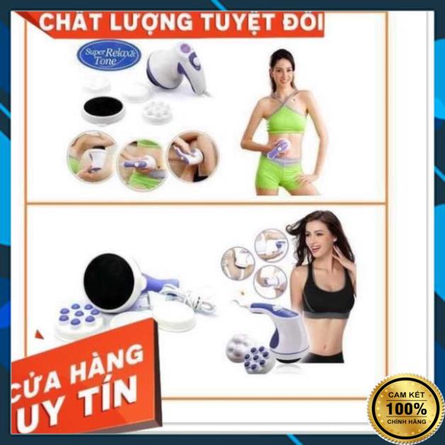 Máy Mát Xa Cầm Tay RELAX TONE - HÀNG CHÍNH HÃNG - Máy Massage Trị Liệu Đau Nhức Cổ Vai Lưng Toàn Thân, Tặng Kèm 5 Đầu