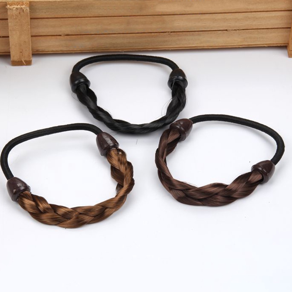 Dây Buộc Tóc Giả Bện Bằng Sợi Tổng Hợp Co Giãn