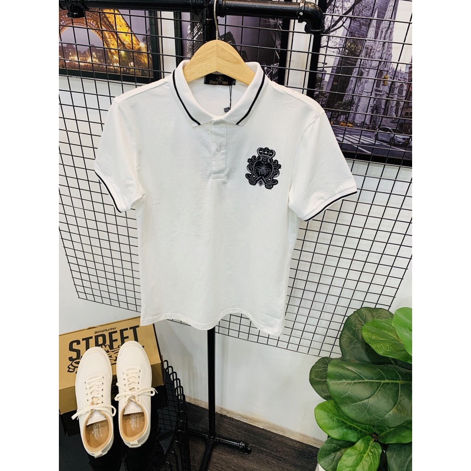 Áo thun nam cao cấp có cổ tay ngắn, áo polo nam thuê logo vải cotton co dãn dày dặn 3 màu