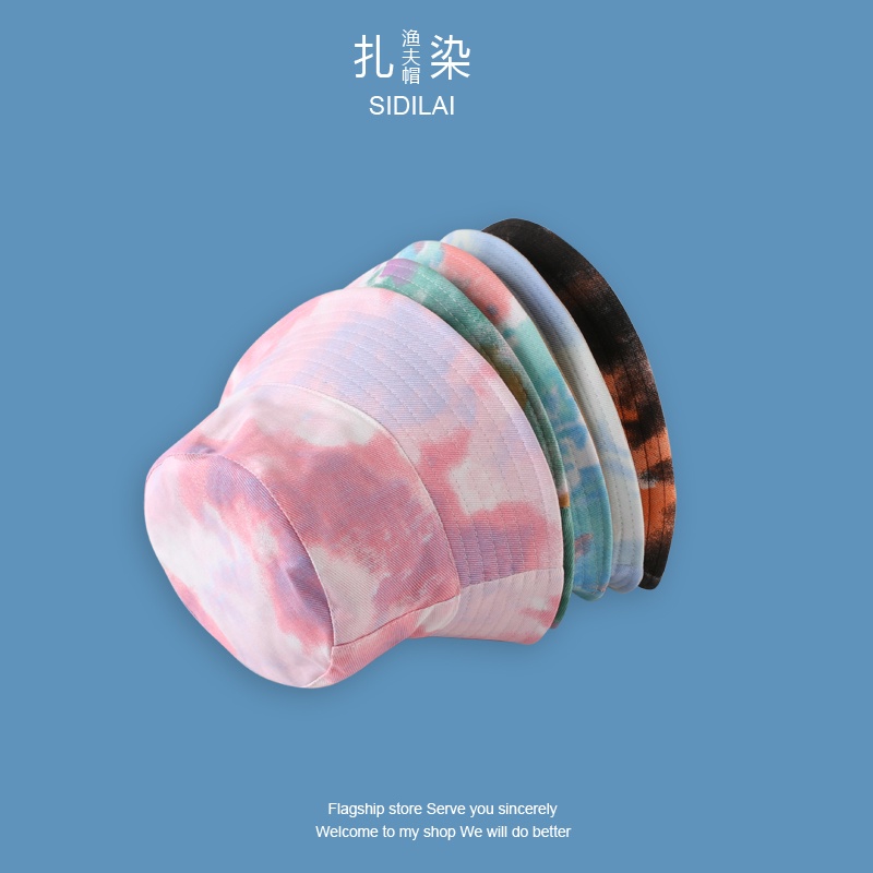 Mũ Bucket Chống Nắng Hai Mặt Nhuộm Màu Phong Cách Hàn Quốc Dễ Phối Đồ Thời Trang Xuân Hè Cho Nữ