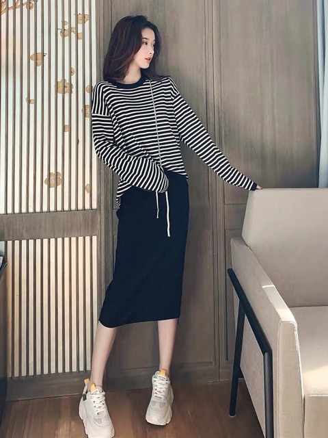 Sét áo và chân váy len