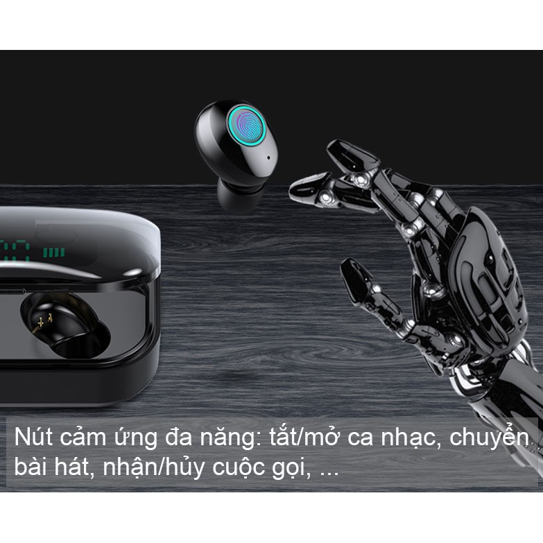 Tai Nghe Bluetooth Cảm ứng M7, Chống nước chuẩn IPX7, Thời gian nghe 90h, Kiêm đốc sạc dự phòng 3600mah - Bảo hành 12T