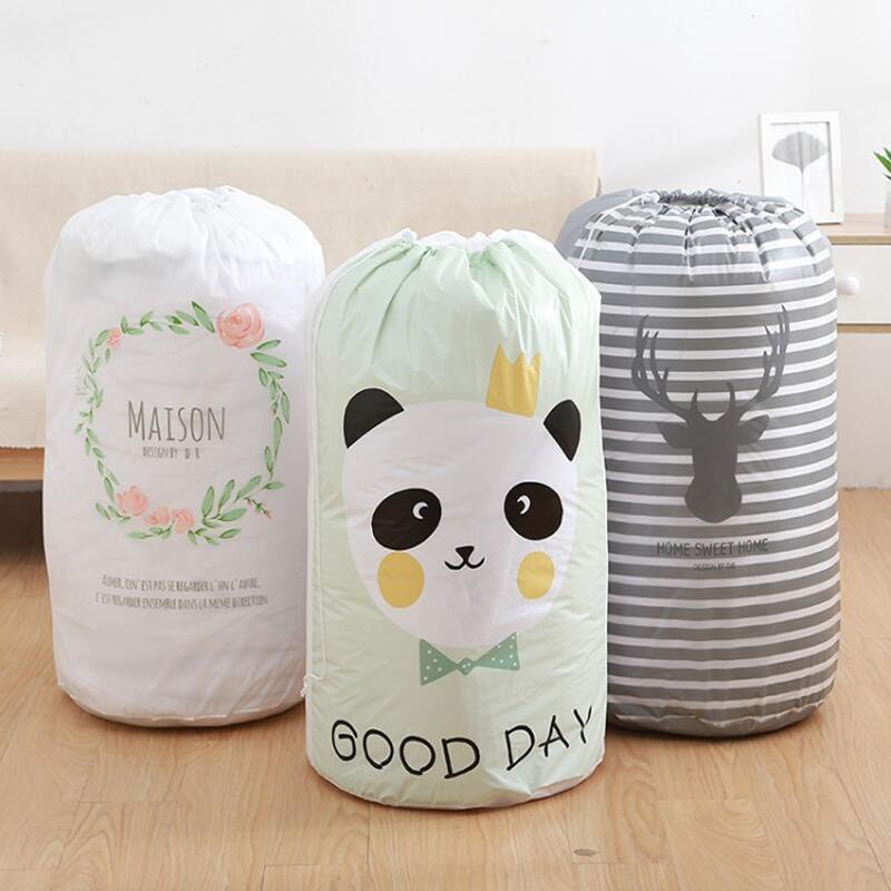 Túi đựng chăn màn quần áo chống ẩm cao cấp Nhật cỡ lớn, Túi đựng chăn màn, quần áo rút dây hình trụ 2466