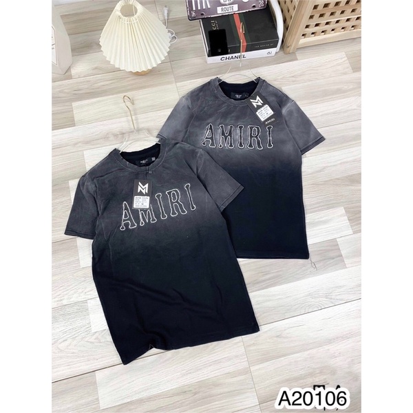 [Sẵn Hàng] Áo Phông Nam Ami Chất Cotton Loang Chữ Thêu Cao Cấp - Áo Phông Cổ Tròn Cao Cấp