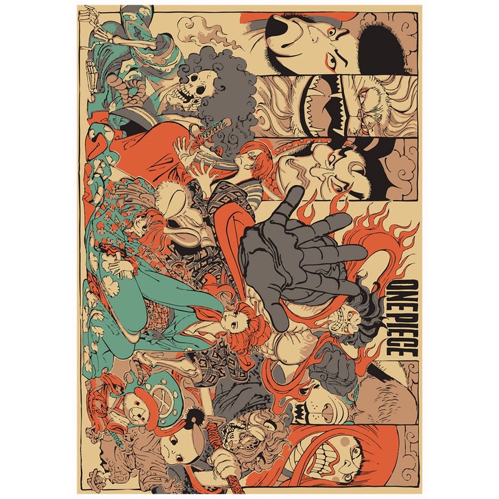Áp Phích Trang Trí Hình Truyện Tranh one piece