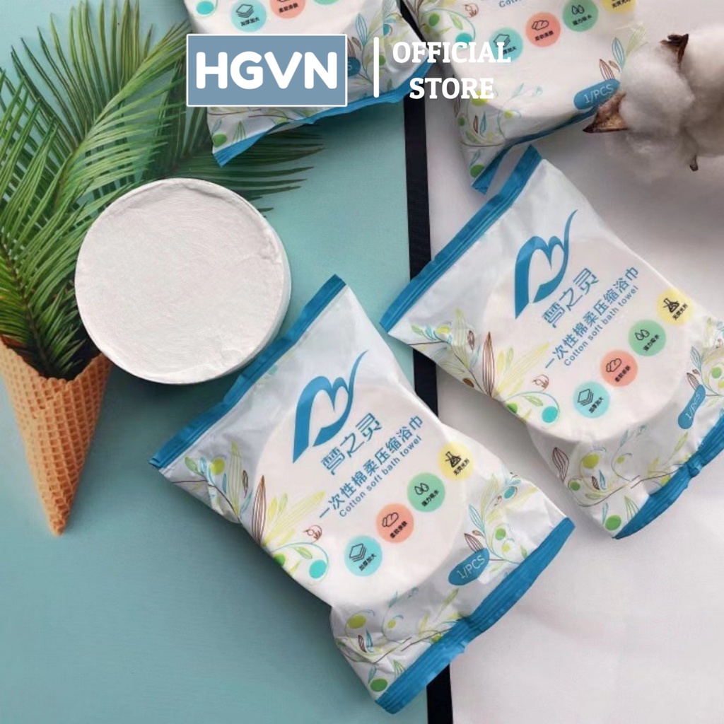 Khăn Tắm Nén Du Lịch HGVN Bằng Cotton Tiện Lợi Dùng Một Lần 1m4 x 70cm #250