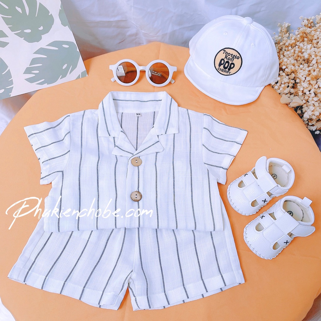 Set bộ sơ mi cổ vest cho bé TRAI và bé GÁI 4 - 20kg