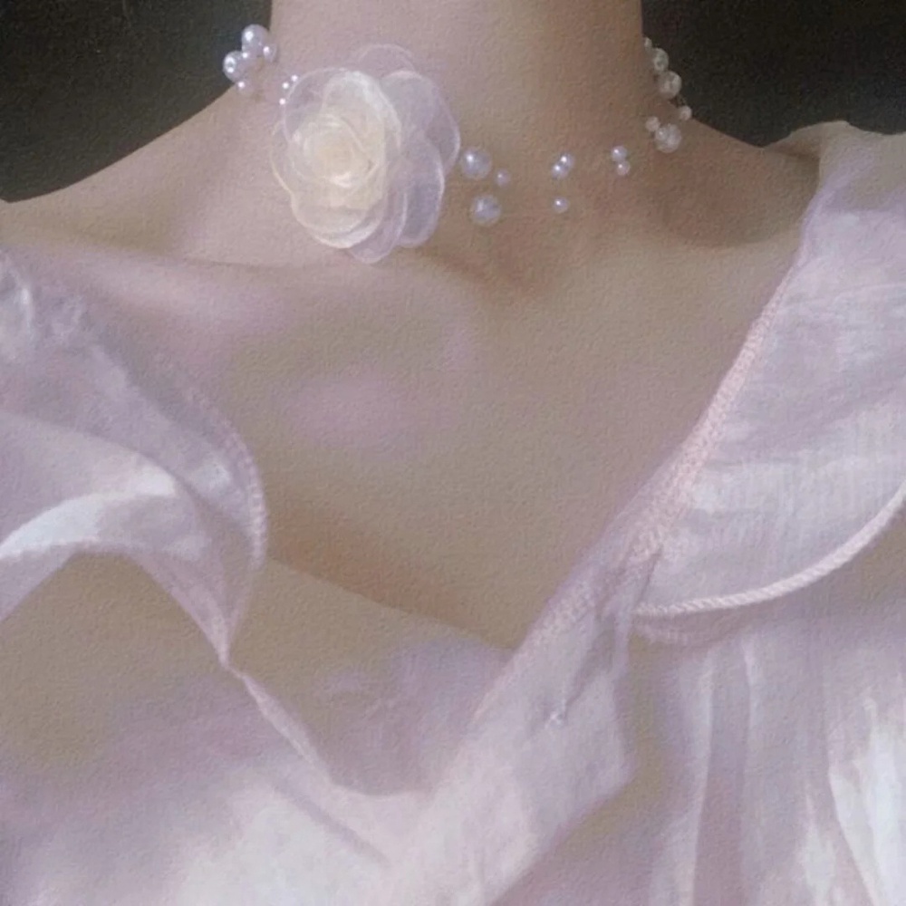Vòng cổ choker đính hạt ngọc trai giả nhiều màu thời trang cho nữ