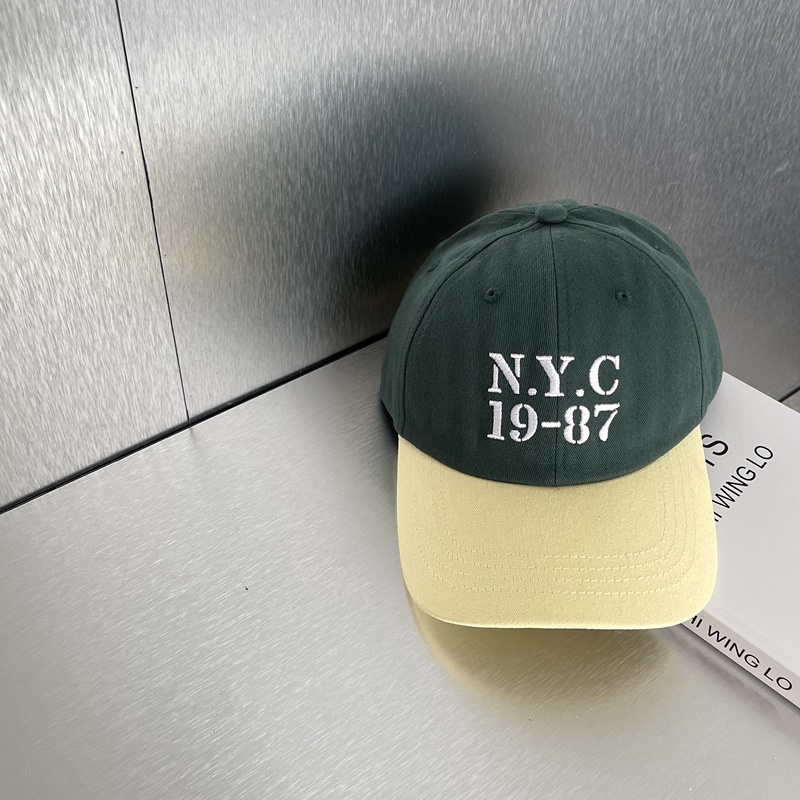 Nón Lưỡi Trai Chống Nắng Thêu Chữ Vành Rộng Màu Sắc Tương Phản Phong Cách Hàn Quốc Dành Cho Nữ