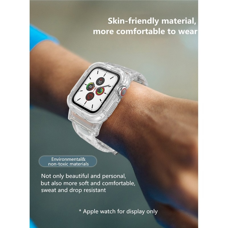 Dây Đeo Đồng Hồ Bằng TPU Trong Suốt Màu Kẹo Dạ Quang Chống Rơi Vỡ Kích Thước 38mm 40mm 42mm 44mm Cho Iwatch 4 5 3 2 1