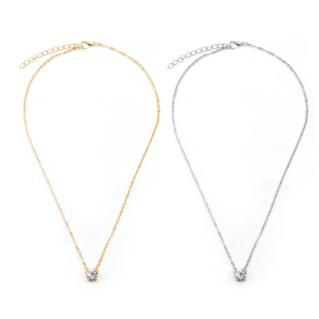 Dây chuyền mặt đính đá Zircon tinh tế đơn giản