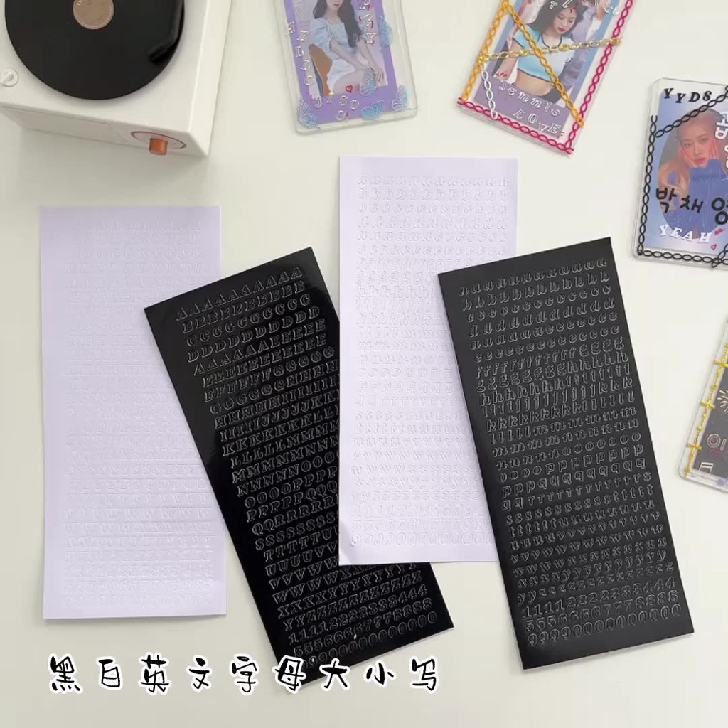 Miếng Dán Trang Trí In Chữ Tiếng Anh Ngôi Sao Trên Và Dưới Bằng Bạc Phong Cách Hàn Quốc ins Hàn Quốc