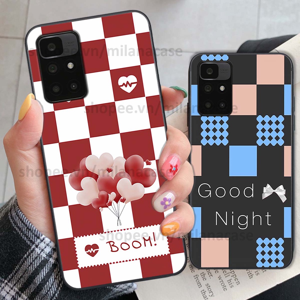 Ốp Xiaomi Redmi 10 caro họa tiết nhiều màu sắc siêu đẹp thời trang cá tính