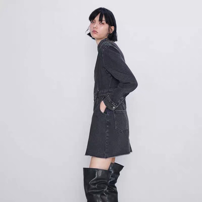 Đầm bò ghi xám Zara