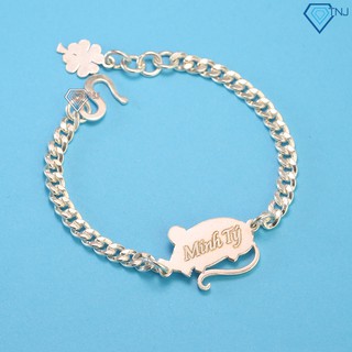 Lắc bạc hình con chuột cho bé tuổi tý khắc tên theo yêu cầu LTT0044 - TNJ