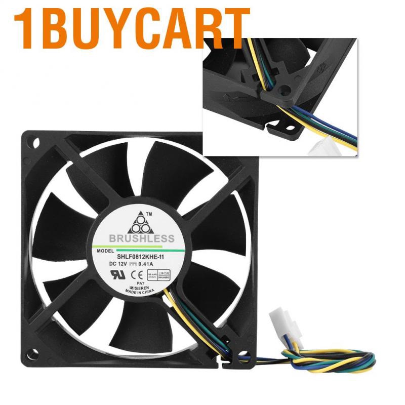 1buycart Qianmei(Extra 20%Off) 0812KHE-11 DC12V 0.41A 8CM 4Pin PWM Temperature Control Chassis Cooling Fan Cooler