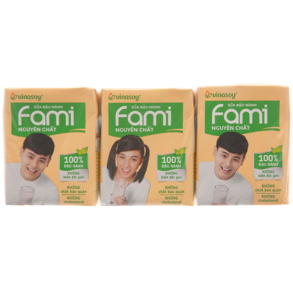 Combo 2 lốc 12 hộp sữa đậu nành Fami Canxi 200ml date 9/2022