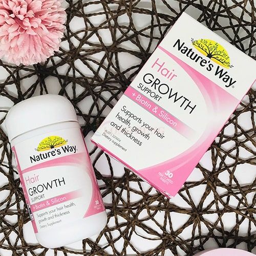 Viên uống Nature's Way Hair Growth Support + Biotin & Silicon hỗ trợ mọc tóc