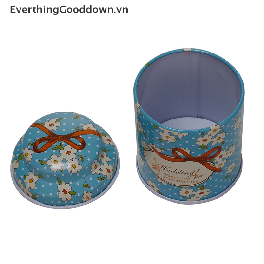 Everthinggood Hộp Thiếc Đựng Trà Cà Phê Đường Bằng Thiếc In Họa Tiết Hoa Có Nắp Đậy Kín