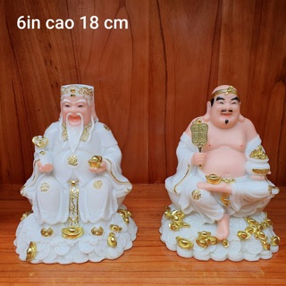 Cặp thần tài ông địa đá 6in cao 18cm mẫu mới rất đẹp