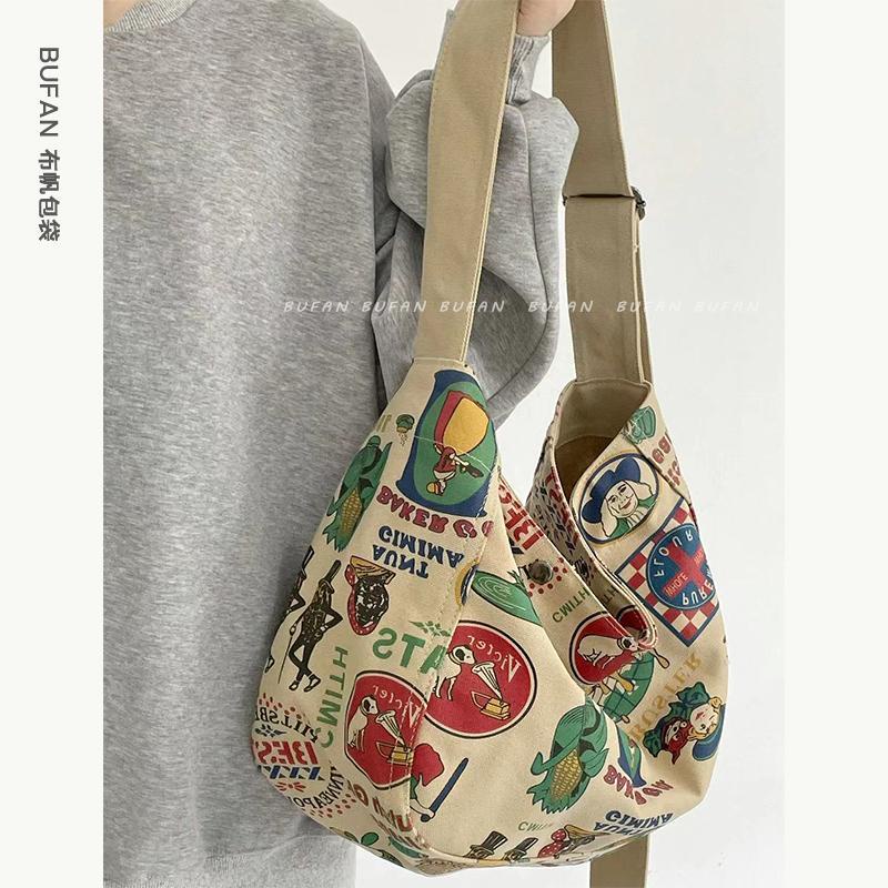 Túi Xách Canvas Cỡ Lớn Phong Cách Retro Thời Trang Cho Nữ