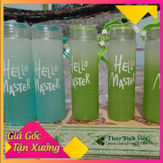 Combo 2 Bình ĐỰNG NƯỚC THỦY TINH in chữ HELLO MASTER