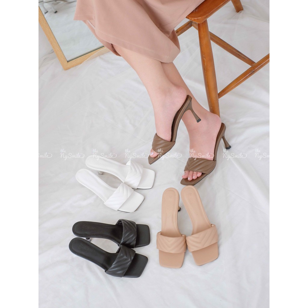 Dép bản ngang 5cm dập xéo - THENYSMILE - MIAN 1 2