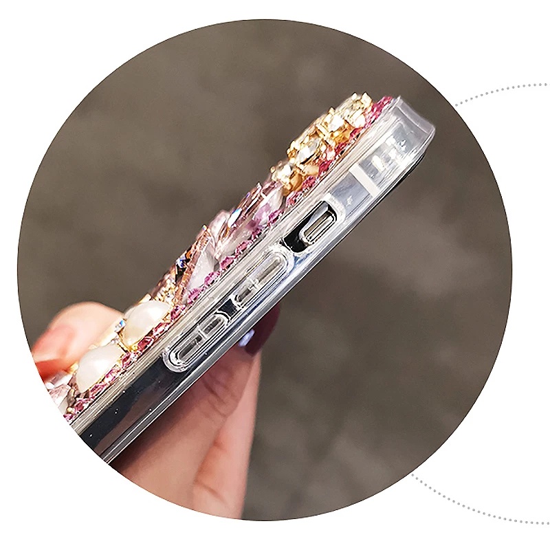 Ốp Điện Thoại Đính Đá Lấp Lánh Sang Trọng Cho IPhone 12 13 Pro Max IP 14 Pro Max