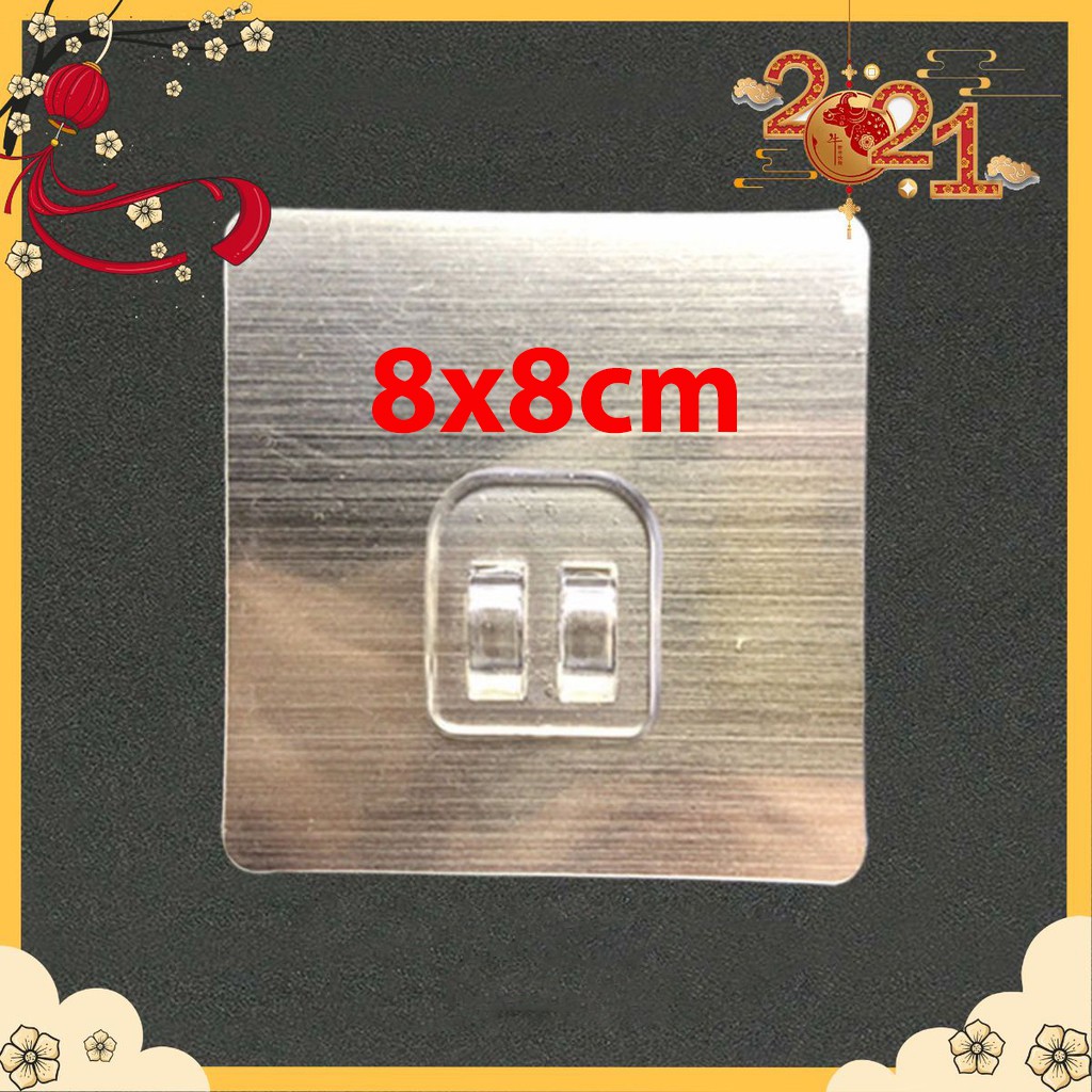 Miếng Dán Gold Đơn 8x8cm Thay Thế Kệ Góc, Kệ Hình Chữ Nhật Sắt Dán Tường - Miếng Dán Dự Phòng Cho Kệ Nhà Tắm Nhà Bếp