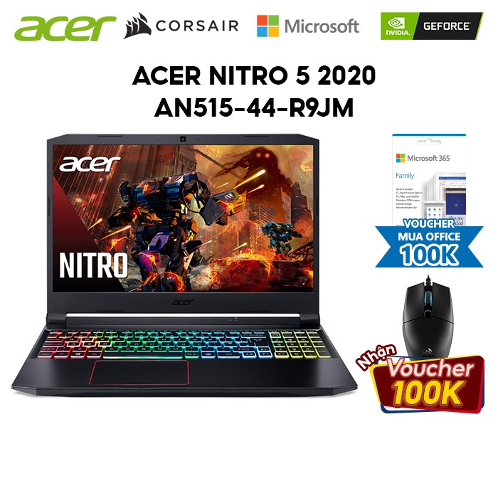 Laptop Acer Nitro 5 2020 AN515-44-R9JM R5-4600H | 8GB | 512GB | VGA GTX 1650 4GB | 15.6'' FHD 144Hz | Win 10