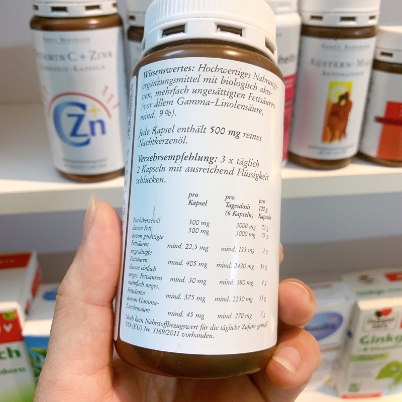 Tinh dầu hoa anh thảo Sanct Bernhard Nachtkerzenol - Lọ 200 viên - Hàng nội địa Đức