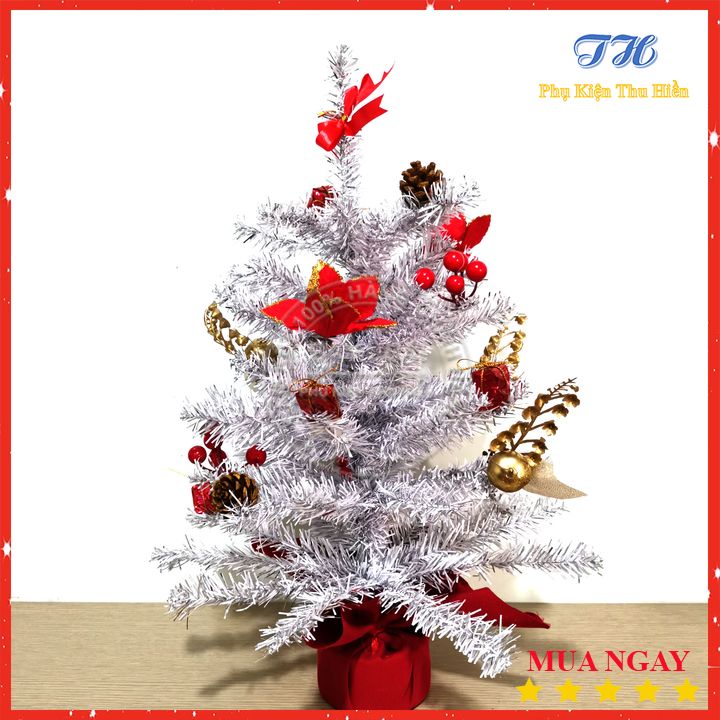 Cây thông noel mini để bàn kèm đèn led vàng không chớp 8m trang trí giáng sinh cho nhà cửa, phòng khách, phòng ngủ